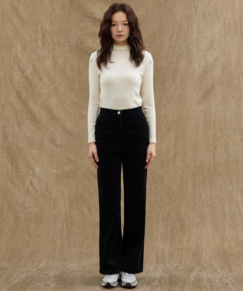 MANAVIS7 Corduroy Bootcut Pants [Black]