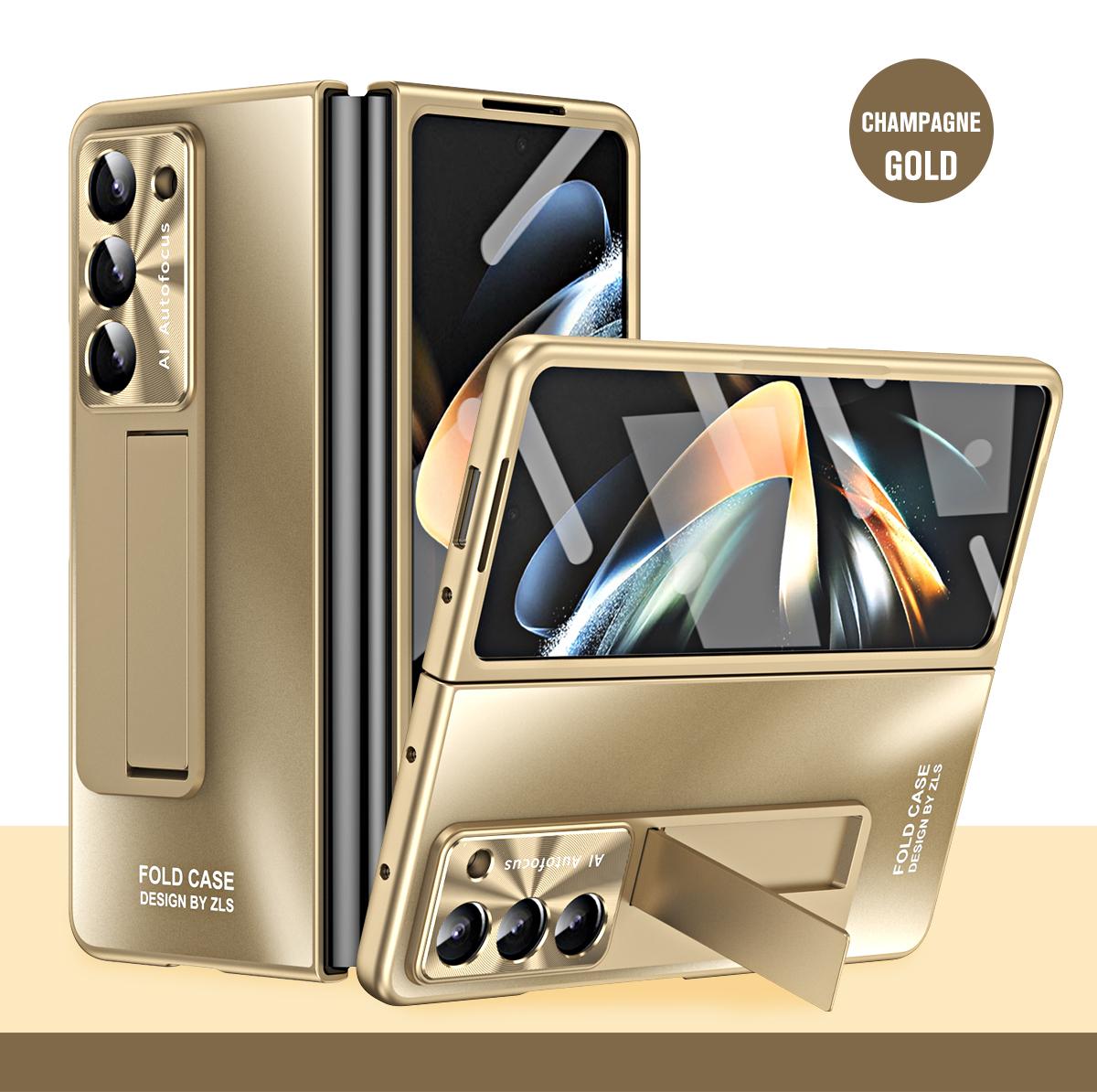

Матовый пластиковый жесткий чехол для телефона Samsung Galaxy Z Fold 6 5 4 3 Fold6 Fold5 Fold4 Fold3 5G с защитным чехлом-подставкой Galaxy Z Fold4 золотой