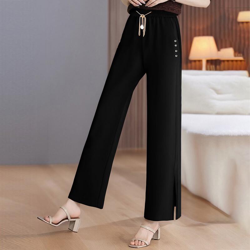 Past Loose Fit Elastic Waist Wide-Leg Cropped Pants