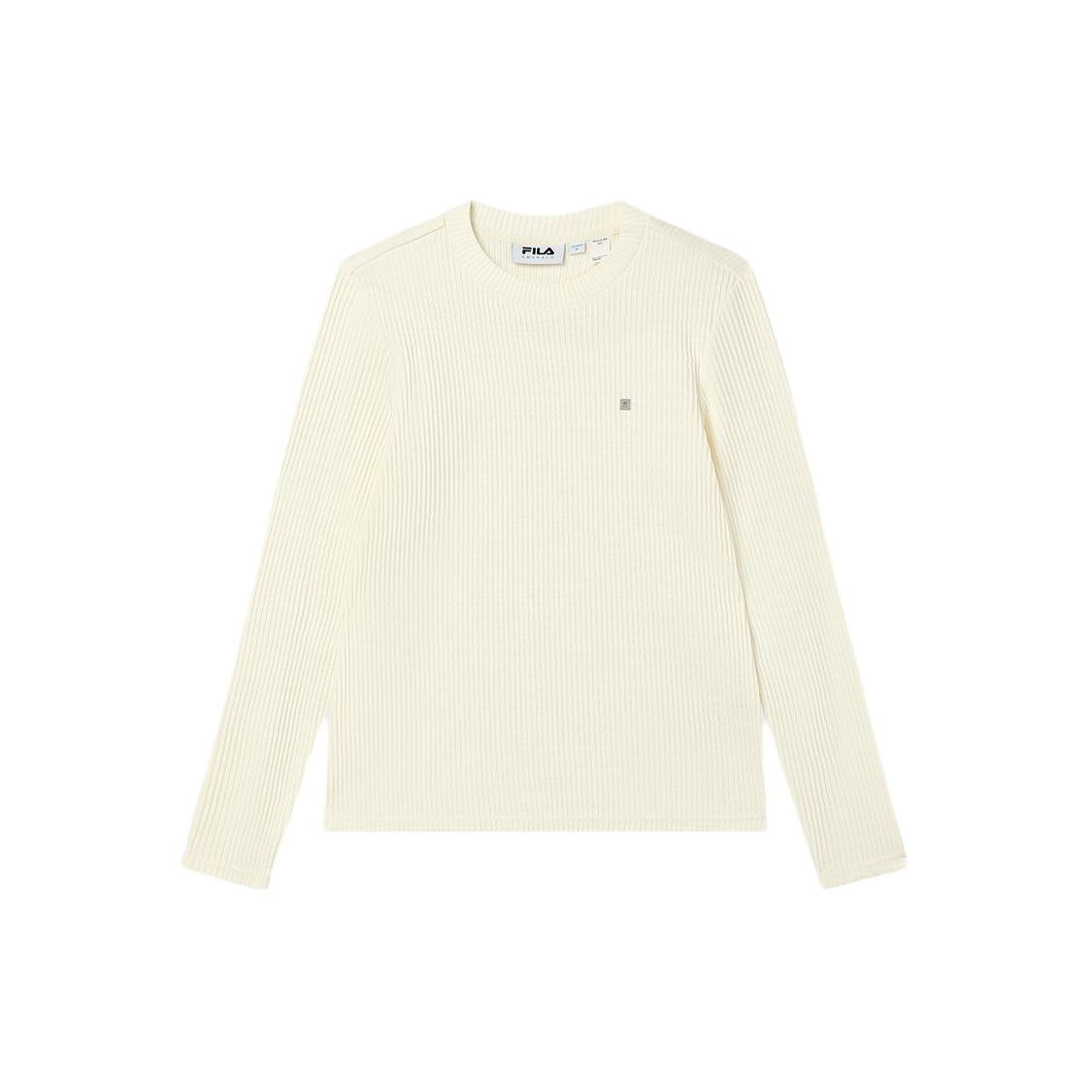 

FILA 2023 Зимний новый трикотажный топ с длинным рукавом Модные повседневные женские топы Mist-Lotus-White F11W344204F-IV S