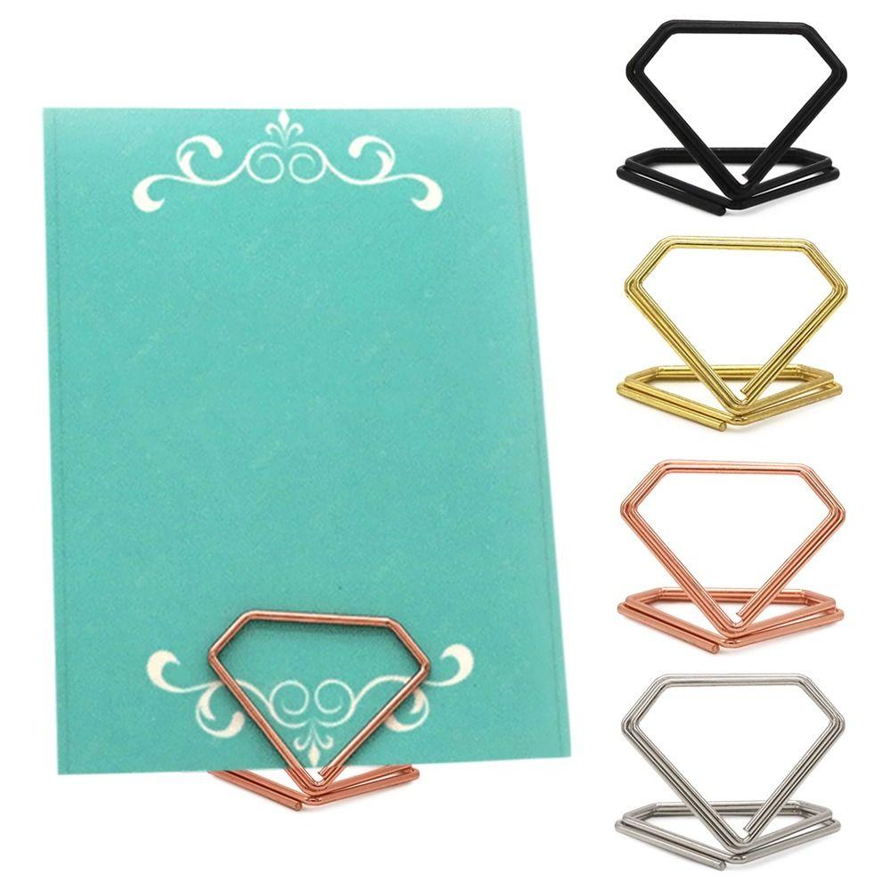 1PC Cards Place Holder Metallic Table Number Stand Message Memo Paper Clamp Romantic Photo Display Stand Desktop Decoration Clip