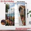 2pcs, 2D FLAT PRINTING Curtains (Without Rod) Seaside Cottage Popular Curtain Polyester Curtains Decorations Outdoor Suitable