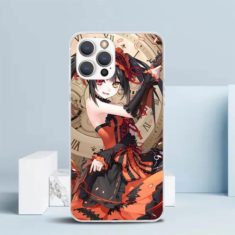 Date A Live Tokisaki Kurumi Soft Cover for iPhone 16 17 Air 15 14 Pro Max 16E Phone Case 13 Mini 12 11 7 SE 8 Print Pattern Fit
