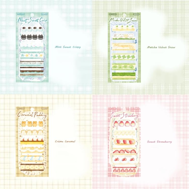 180 Sheets Cake Dessert Themed Adhesive Note Page Markers Repositionable Adhesive Labels for Book Journal Planner