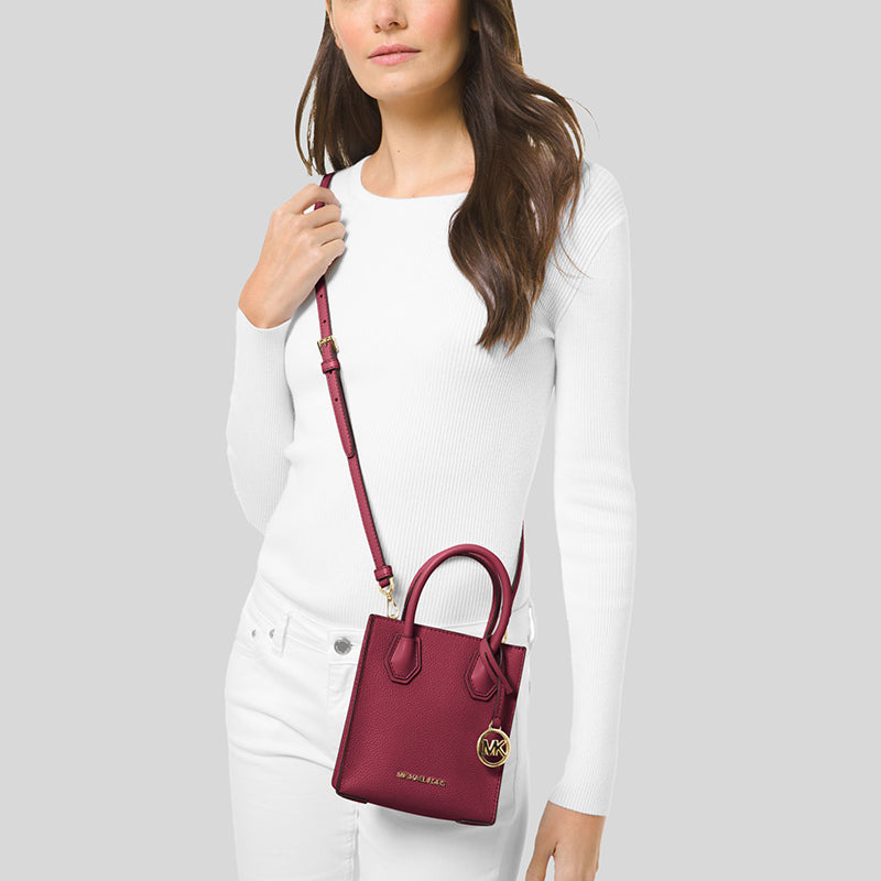 New MICHAEL KORS Mercer Leather Trunk Bag, Handbag, Shoulder Bag, Crossbody Bag Extra Small Women's Fuchsia 35S1GM9T0L-MULBERRY