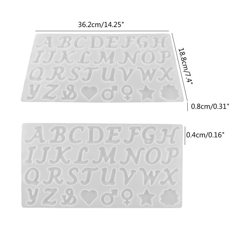 Diy Crystal Resin Drop Glue Alphabet English Word Pendant Keychain Silicone Mirror Handmade Mold Halloween Jewelry