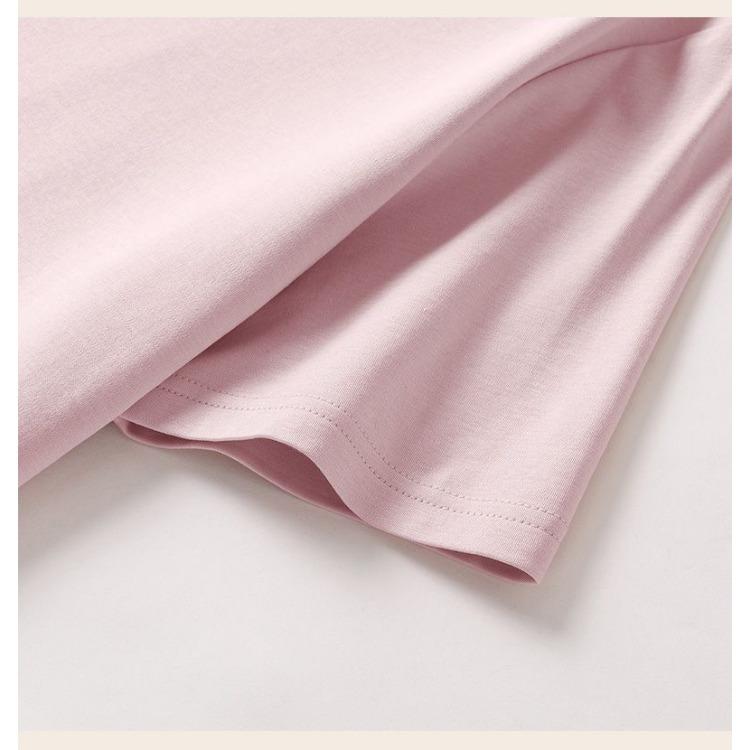 Loose-fit Summer Solid Color Short Sleeve V-neck T-shirt Women's Anti-bacterial Breathable Top Half Sleeve