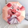 Squirrel and Pig  Pattern, Automatic Folding Umbrella, Portable and Foldable Design, 8 Ribs, a Christmas or Birthday Gift.