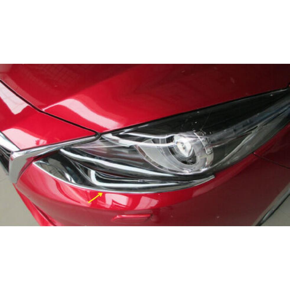 Chrome Head Light Trims For Mazda3 BM 2014-2016 Headlight Strips Accessories