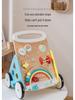 Multifunctional Wooden Baby Walker with Educational Busy Board and Piano