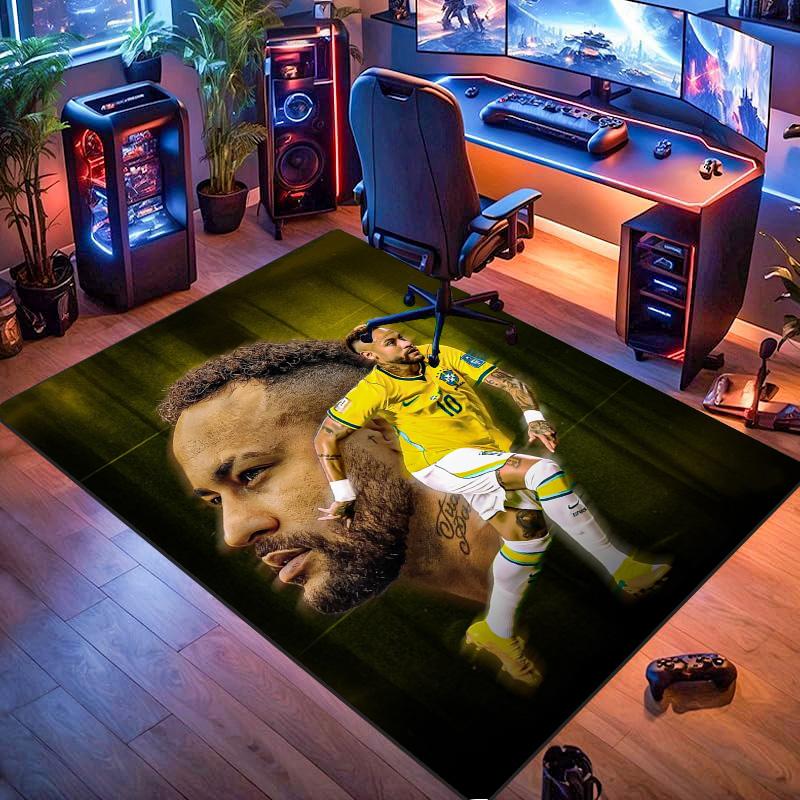 Neymar Brazil Football Player Rug Non Slip Floor Carpet Living Room Game Room Soccer Fan Home Decor Gift