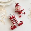 DIY Decor Cartoon Santa Claus Pendant Red&White Hanging Painted Ornaments  Xmas