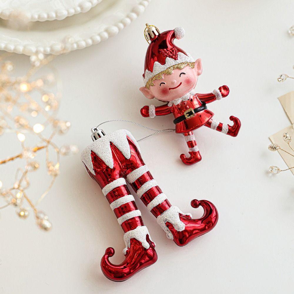 DIY Decor Cartoon Santa Claus Pendant Red&White Hanging Painted Ornaments  Xmas