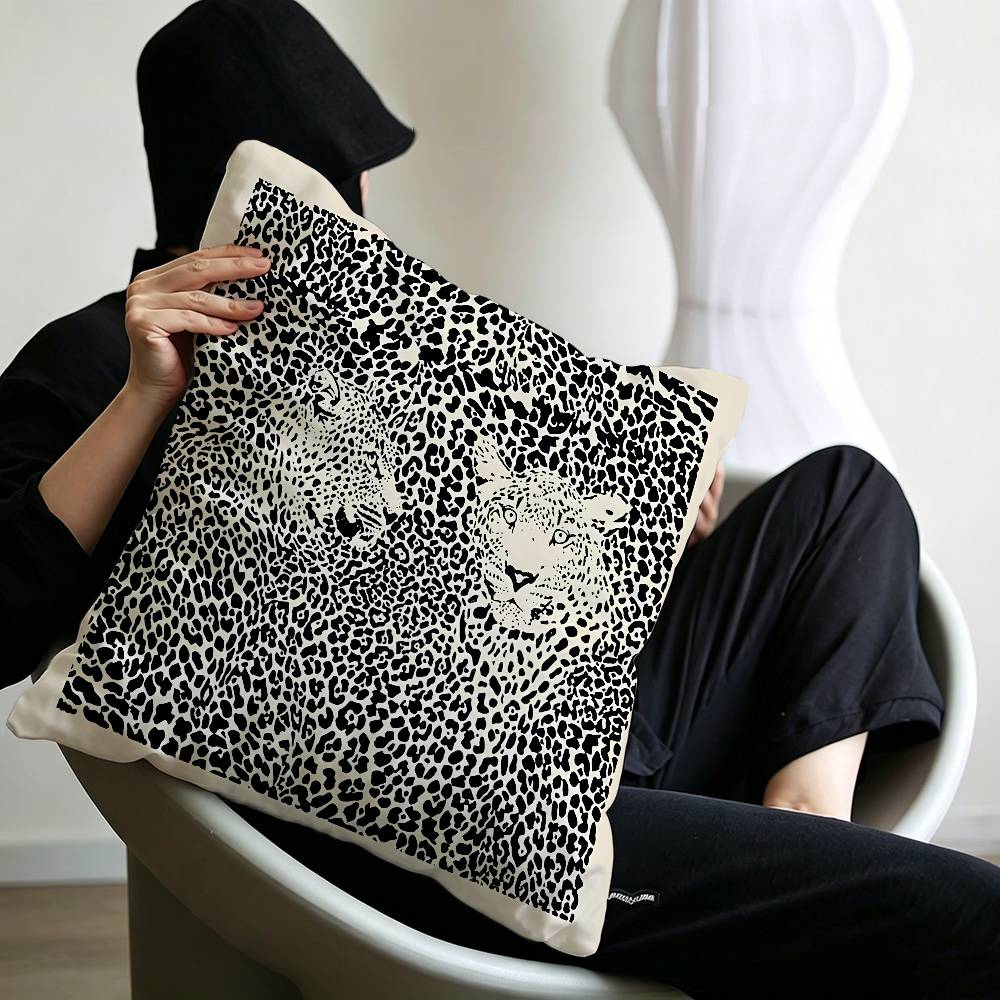 Fashion cool Leopard Print Pillow Anime Pillow Sofa Bed Head Pillow Cover Cushion Cover 45x45 cm Fashion