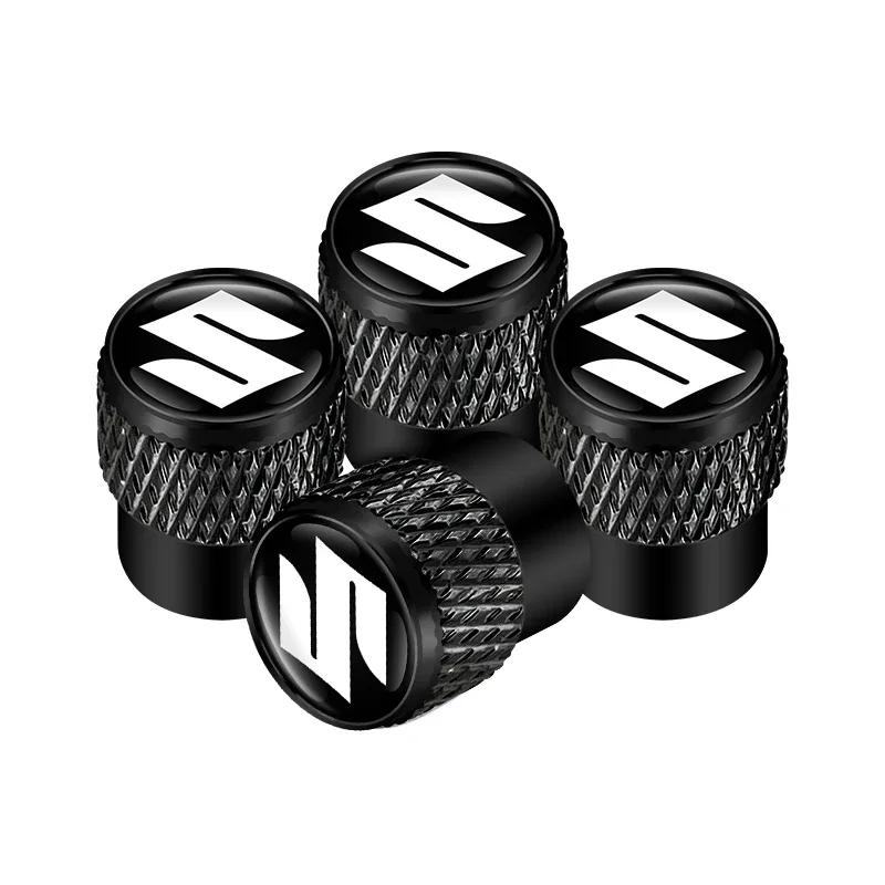 Car Styling 4Pcs Metal Wheel Tire Valve Caps Stem Case For Suzuki Grand Vitara Sx4 Swift Alto Jimny