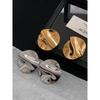 Metal Sequin Earrings 2026 New Popular Wave-Shaped Round Earrings Light Luxury High-End Simple European and American Style Earrings