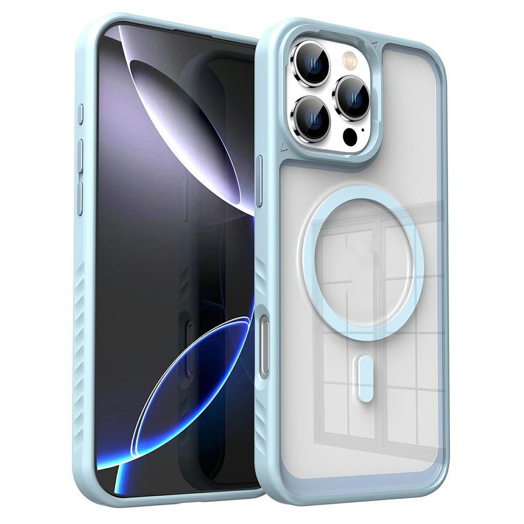 For iPhone 16 Pro Case Compatible with MagSafe Transparent PC+TPU Anti-Slip Phone Cover