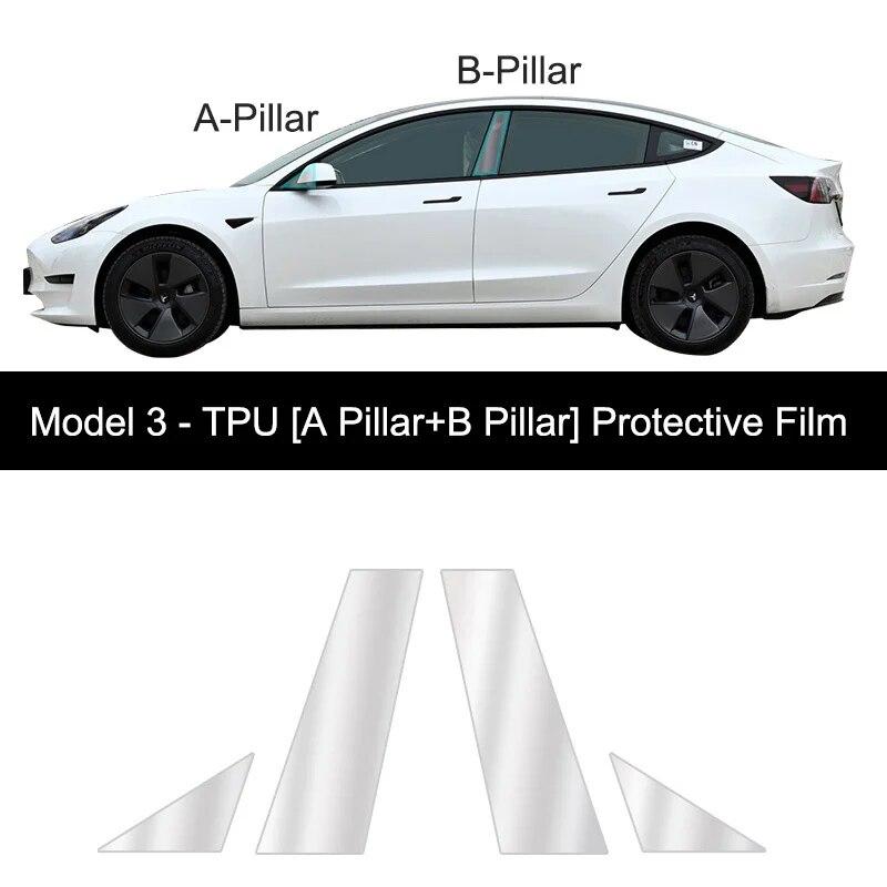

Для Tesla Model3/Y 2017- Передняя дверь Задняя дверь Расширенная защитная пленка Невидимая автомобильная одежда PPF Лампа Пленка Набор Украшение Model3 AB Pillar