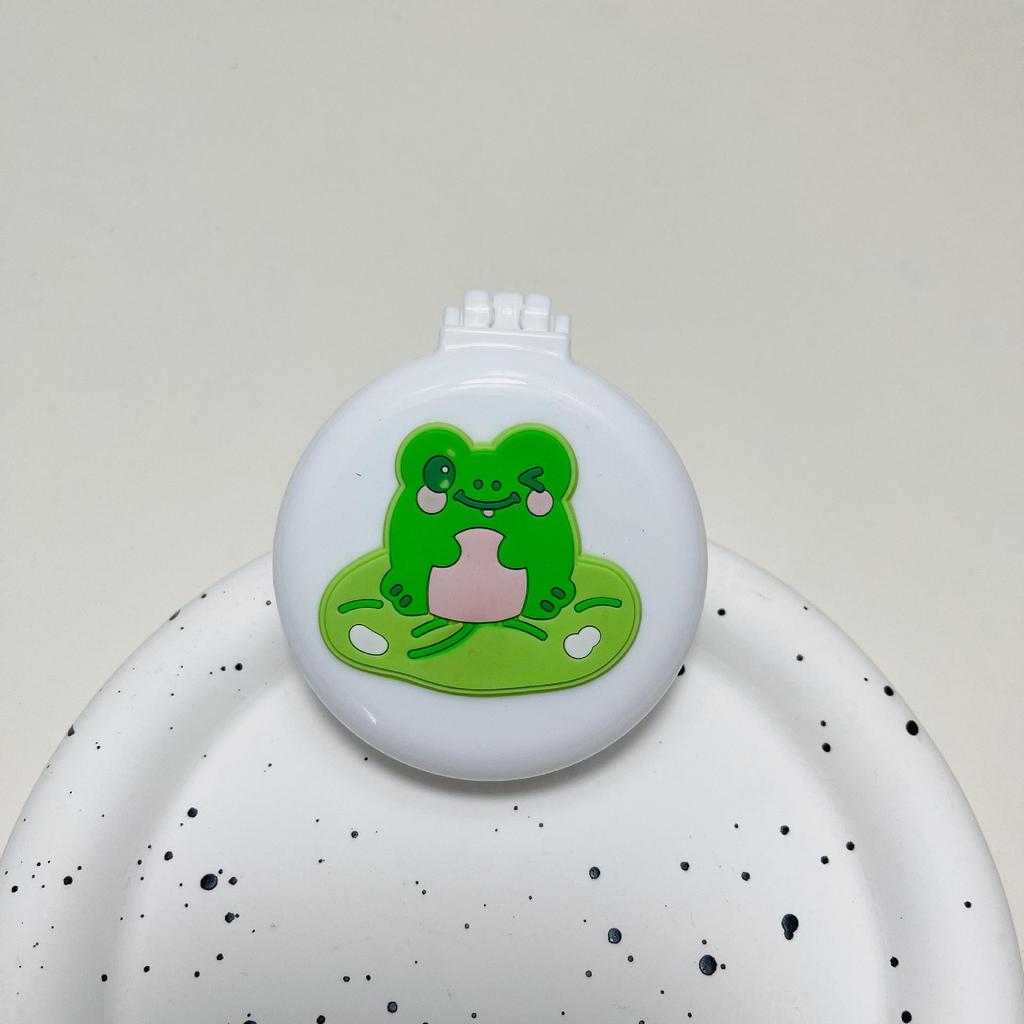 Cute Cartoon Foldable Airbag Comb with Mirror - Portable for Children, Cream Wind Design