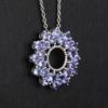 Natural Tanzanite Pendant 925 Sterling Silver Rhodium Plated Round Gemstone Handmade Fine Jewelry Gift for Her