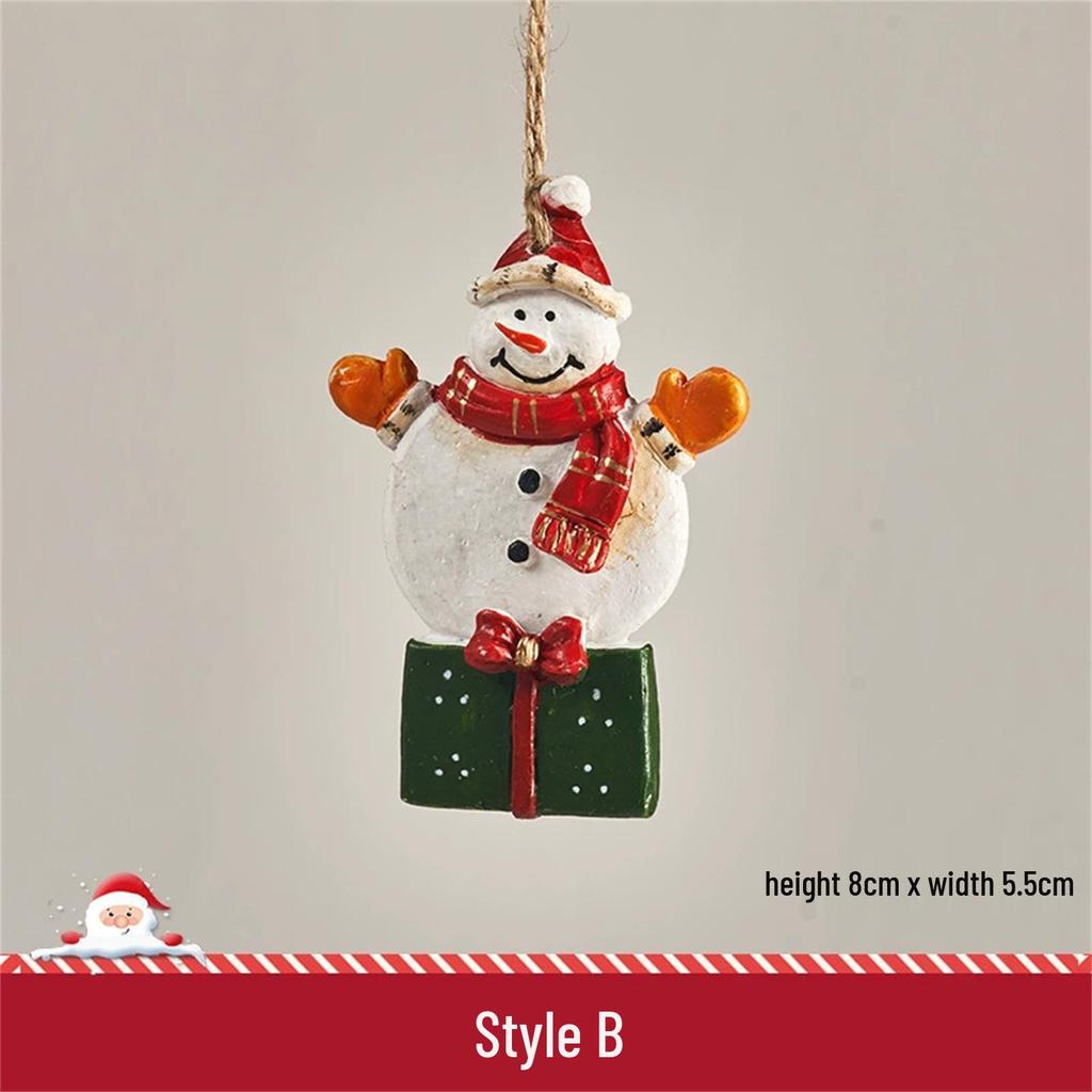 Small Snowman and Santa Claus Christmas Tree Hanging Ornaments for Home Decor