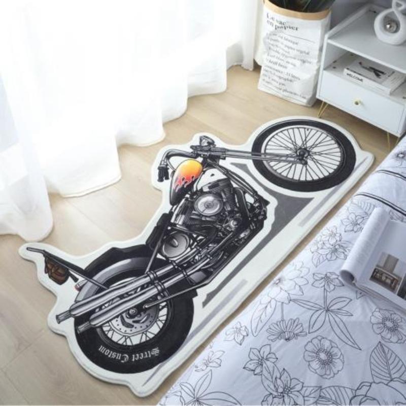 Home bedroom carpet irregular motorbike shape carpet fashion personality lambswool bedroom non-slip carpet