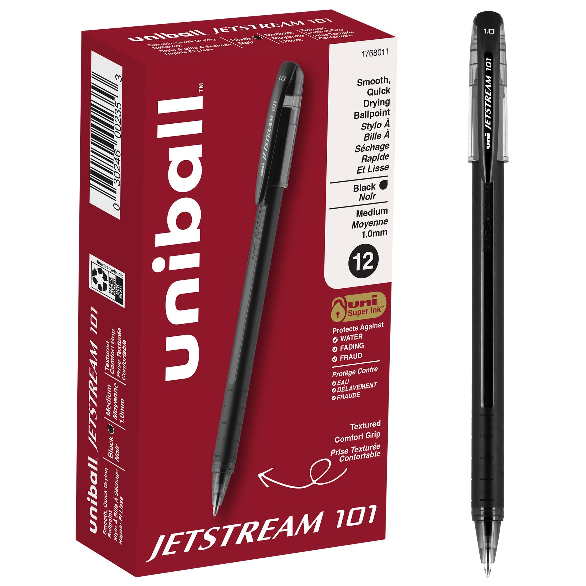 

SANFORD INK Jetstream 101 Шариковая ручка-стик Черный Дюжина Водостойкая Ручка, Чернила, Средний, (пункт)