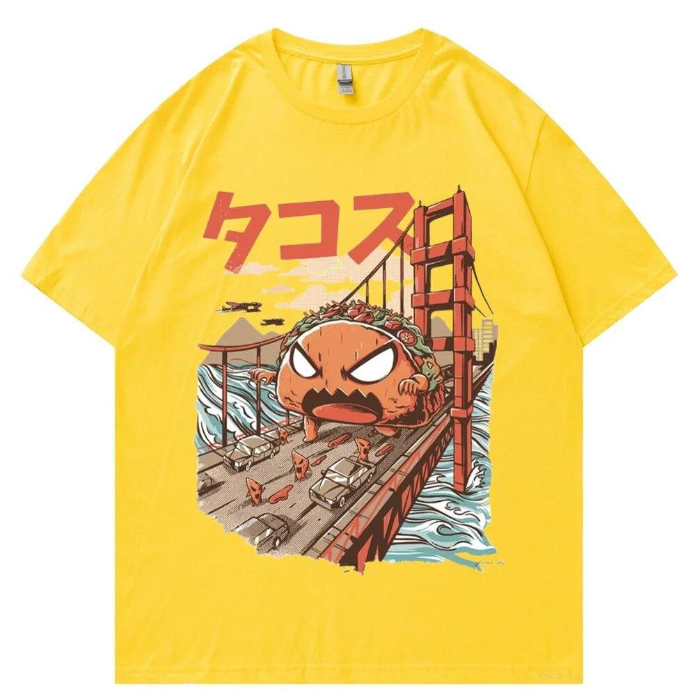 

Футболка унисекс в стиле хип-хоп, японская футболка Harajuku с рисунком монстра, уличная одежда, летние топы, футболки, хлопковая футболка, футболка большого размера с короткими рукавами 4XL