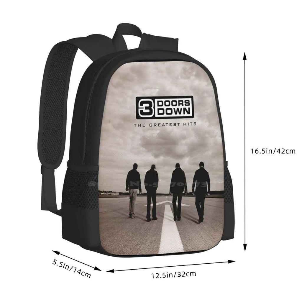 3 Doors Down Greatest Hits 2 Sac à Motif Sac à Dos d'Étudiant Couvertures d'Album 3 Doors Down Tournée 3 Doors Down