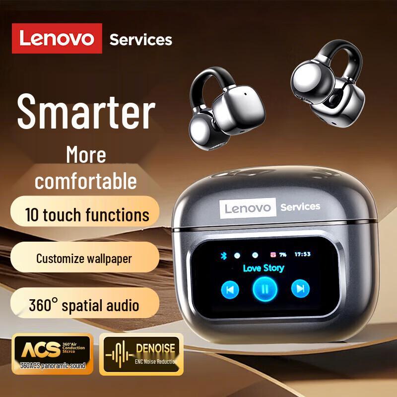 

Lenovo RS107 Smart Touch Open-Ear Clip Bluetooth Earbuds with Call Noise Reduction