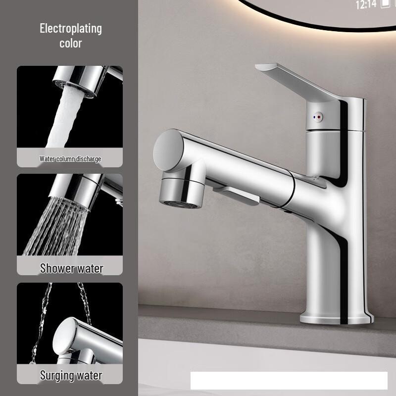 

TLXT Gunmetal Grey Single Handle Pull-Out Basin Faucet