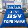 Benutzerdefinierte Bettwäsche mit HSV-Logo, Steppbett-Set, Bettbezug, Kissenbezug, Heim-Geburtstagsgeschenk(1 Bettbezug + 2 Kissenbezüge, ohne Füllung) -HE70