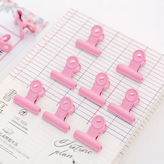 8PCS Binder Clips Round Tail Safety Design Metal Clips Stable Clamping Force Macaron Fresh Color Clips Rust Resistant Office School Supplies