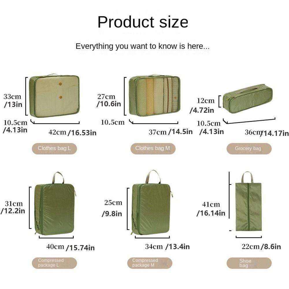 6PCS/Set Large Capacity Travel Storage Bag Dustproof Space Saving Sorting Bag Waterproof Clothes Luggage Organizer Shoes