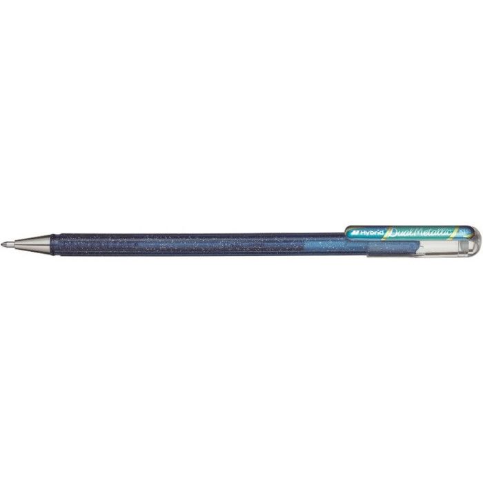 Penna roller ibrida - PENTEL - Dual Pen - blu/verde - 0,5 mm - effetto glitter verde