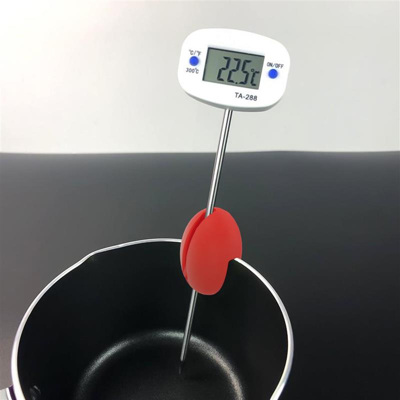 

Фиксированный зажим для зонда для кастрюли, силиконовый держатель термометра, зажим для термометра, держатель для зонда для приготовления конфет, держатель для кастрюли, кухонные гаджеты красный