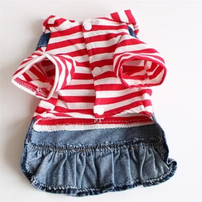Pet Clothing Small Dog Yorkshire Teddy Dog Clothing Denim Strap Princess Skirt Spring Autumn Winter
