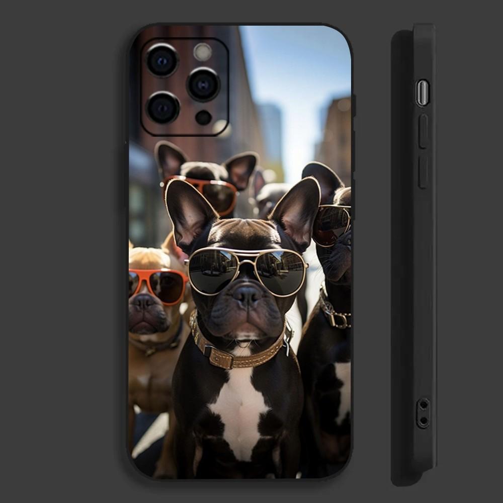 

Animal French Bulldog Dog Phone Case For Apple iPhone 15,14,13,12,11,Pro,X,XS,Max,XR,Plus,Mini Soft Black Cover iPhone15