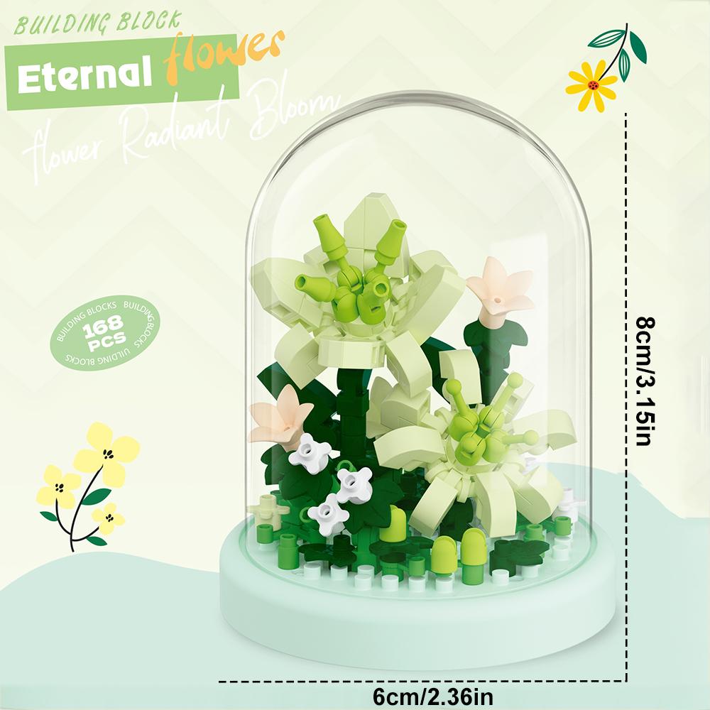 Diy Micro Flower Building Blocks Mini Bricks Particles Eternal Life Flowers Home Decoration Assembling Puzzle Toy Christmas Gift