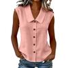 Women Elegant Commuter Sleeveless Button Cardigan Top, Fashion Blouse for Summer