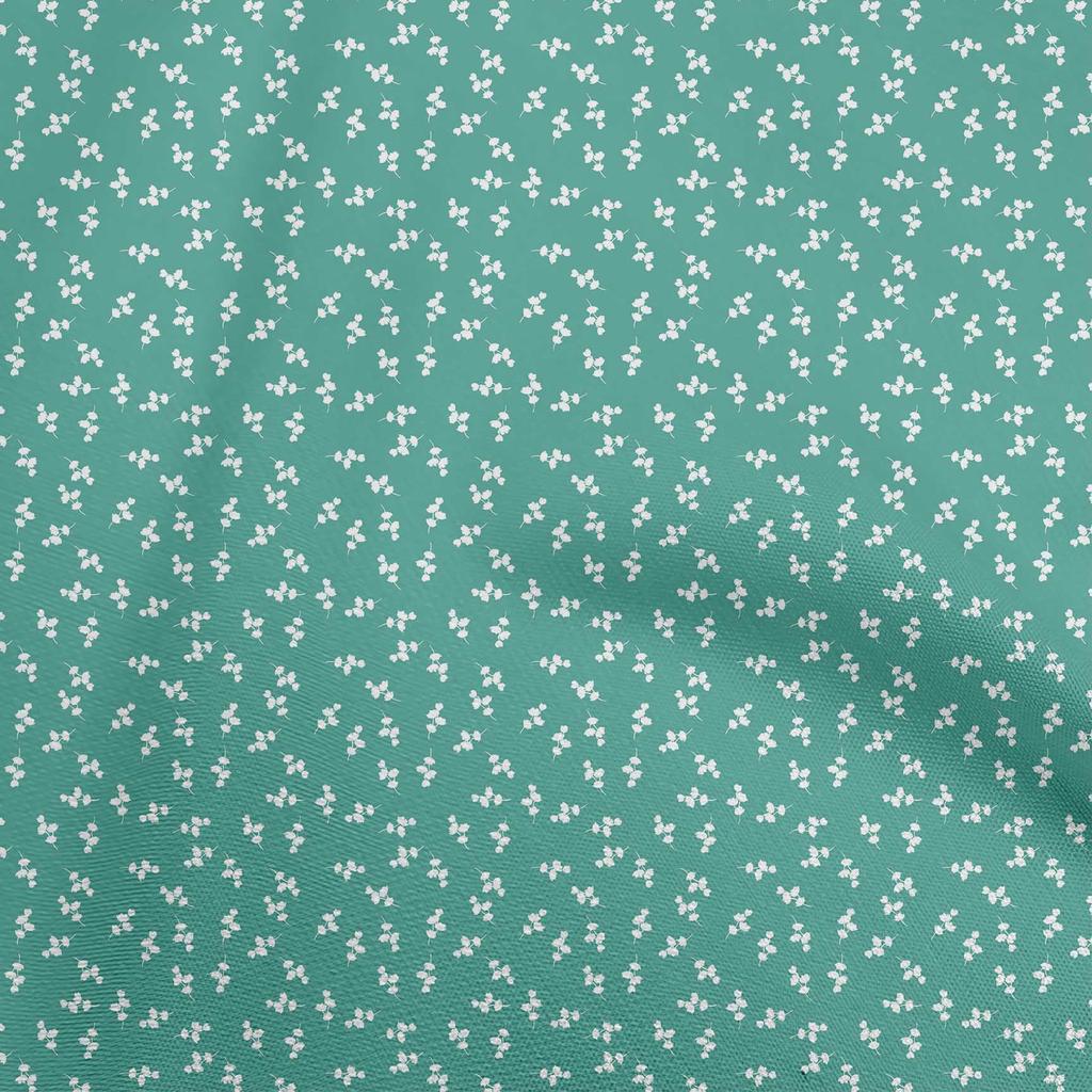 oneOone Cotton Flex Green & Purple Fabric Floral Sewing Material Print Fabric By The Yard 40 Inch