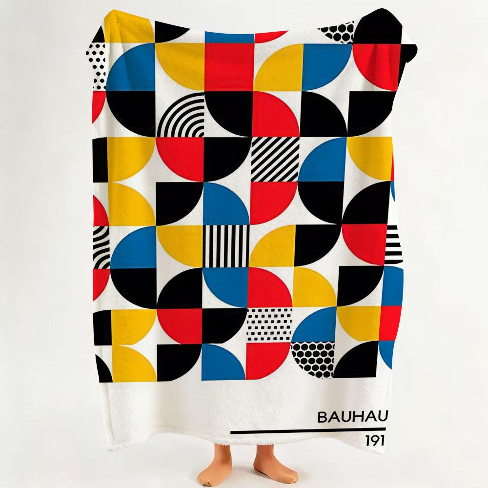 Coperta in Flanella Stile Bauhaus Adatta per Divano Soggiorno Camera da Letto