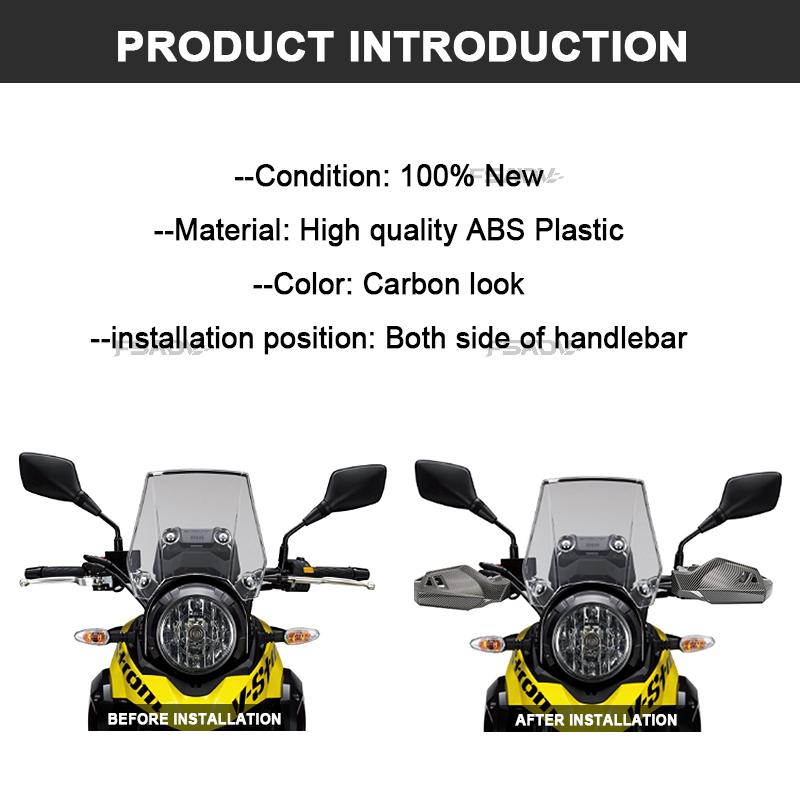 Carbon Black Motorcycle Handguard Hand Protection Wind Shield Hand Guard For Suzuki V-Storm DL250 DL 250 V Strom 250 2017-2024