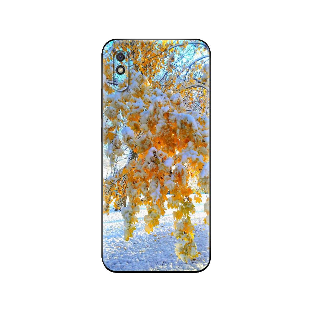 Black tpu Case For Xiaomi Redmi 7A 8 8A 9 9A 9C Case Redmi Note 8T 8 Pro T Note 9 9S 9 Pro Case Winter Snow Flowers Fashion