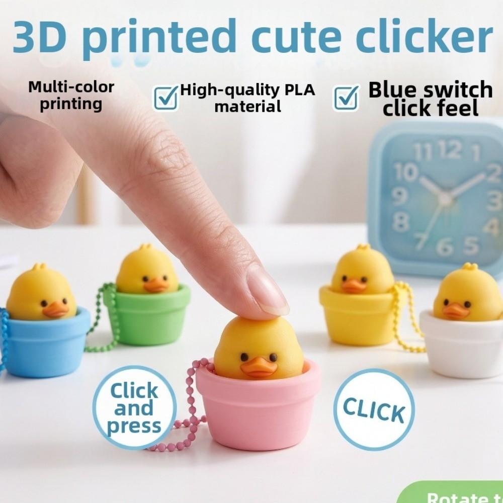 3D Printed Keycap Clicker Pendant Key Ring Lucky Cat Key Chain Cartoon Animals
