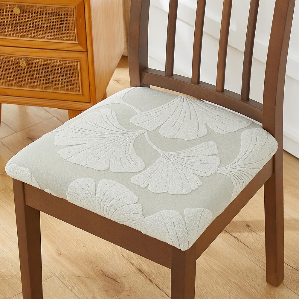 1/2/4pcs Solid Color Jacquard Elastic Chair Cushion Cover Stool Cover Protect Furniture Chair Cover for Living Room Home Decor