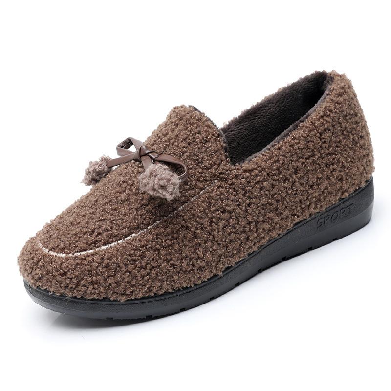 2025 Winter New Old Beijing Cloth Shoes Velvet Warm Daily Home Indoor Women's Cotton Slippers One Foot Cotton Shoes