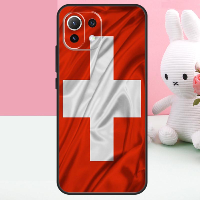 Switzerland Swiss Flag Case For Xiaomi 14 15 Ultra 15T 13T 14T 17 Pro Max POCO F8 Ultra X7 X5 X6 Pro F5 F6 F7 Funda