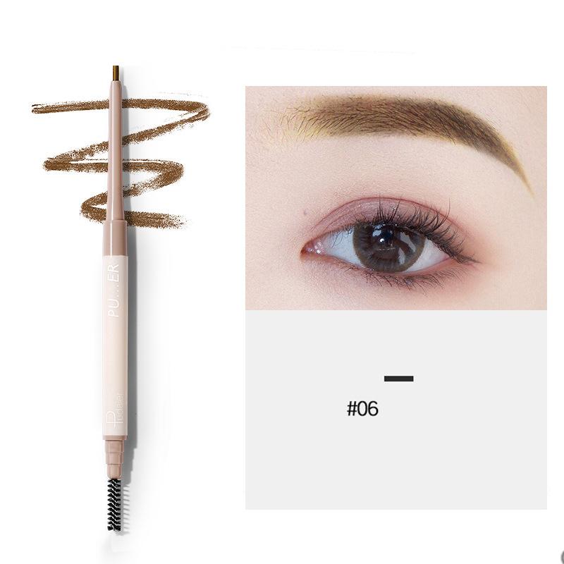 

Pudaier Двоголовий ультратонкий пензлик для брів Олівець для брів Водостійкий Захист від поту Гладка укладка Багатоколірний олівець для брів Макіяж 06#