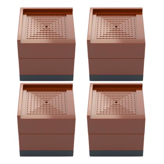 4Pcs Furniture Risers Shock Absorbing Anti-slip Heavy Duty Bed Desk Cabinet Sofa Chair Legs Refrigerator Dryer Washing Machine L-Shaped Lift Riser